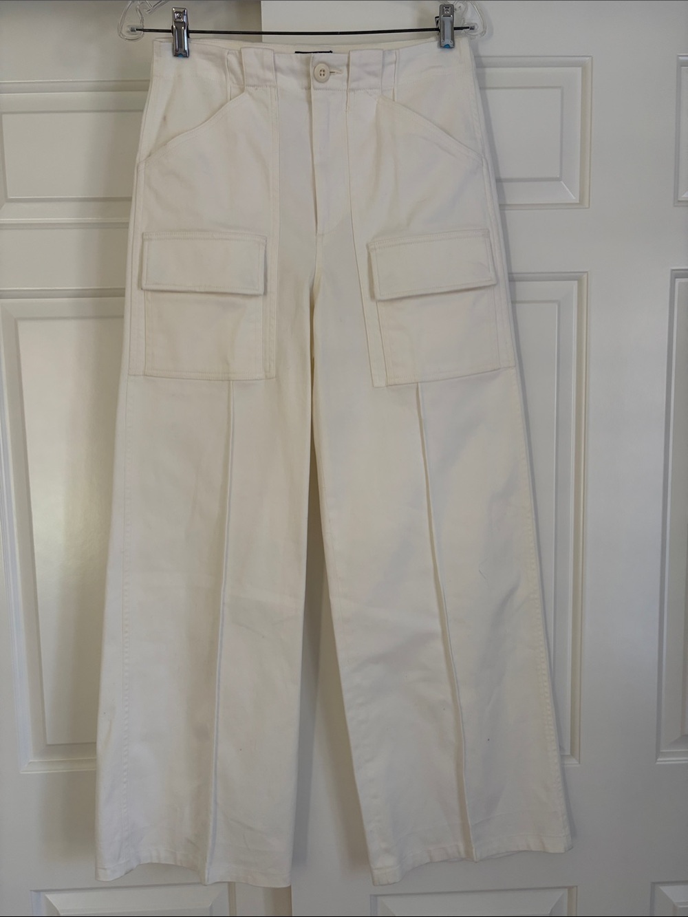 Ralph Lauren Cream Wide-Leg Cargo Trousers